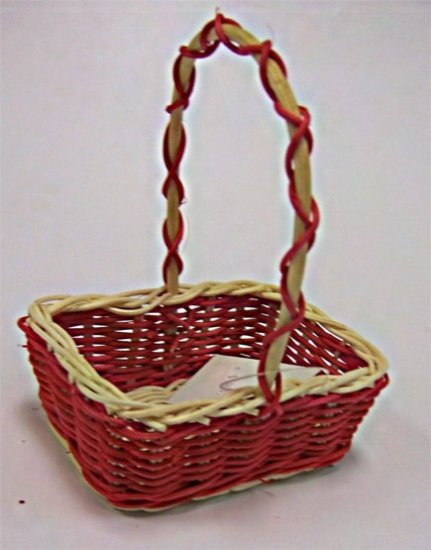 3\"X4\" Red & Natural Rattan Basket