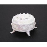 2 1/2" Round White Iridescent Plastic Pedestal Box