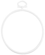 2-3/8" White Round Plastic Frame