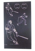 Baseball Player Velour Iron-On Transfer