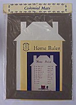 12" x 16" House Mat w/'Home Rules' pattern book