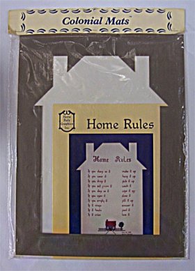 12" x 16" House Mat w/'Home Rules' pattern book