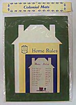 12" x 16" House Mat w/'Home Rules' pattern book