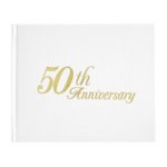 50th Anniversary Gold Embossed Guest Book
