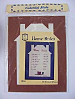 12" x 16" House Mat w/'Home Rules' pattern book