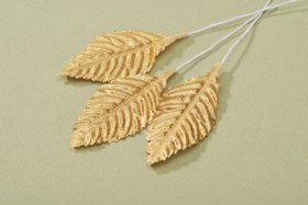 2 1/2" Gold Single Rose Leaf