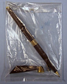 Walnut Color Pen & Holder Set W/ Screw