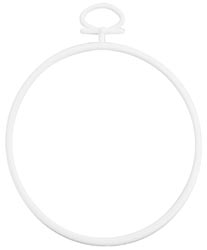 2-3/8" White Round Plastic Frame